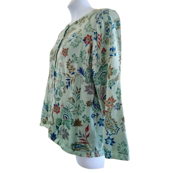 CJ Banks Size 2X Knit Cardigan Top Womens Floral Button Front Long Sleeve - Picture 5 of 9